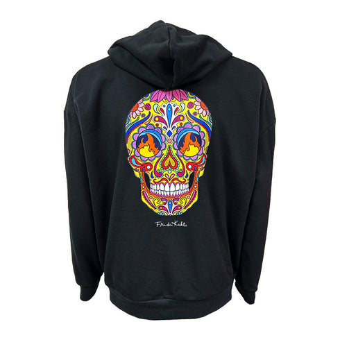 Sudadera Algodón Moda Frida Kahlo Calavera TEC Negro, unisex
